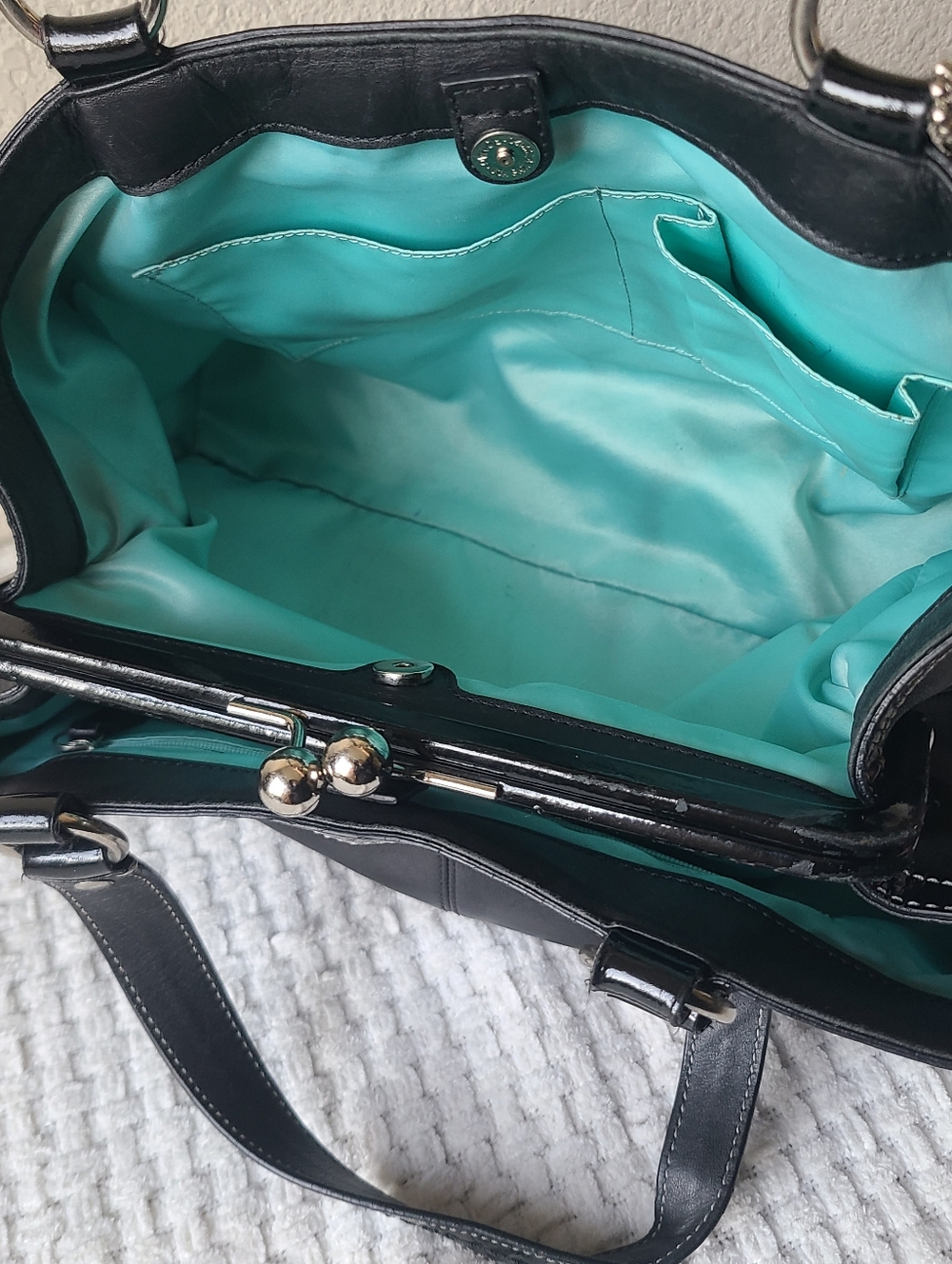 Coach Classic Black Leather Handbag - Picture 11 of 14